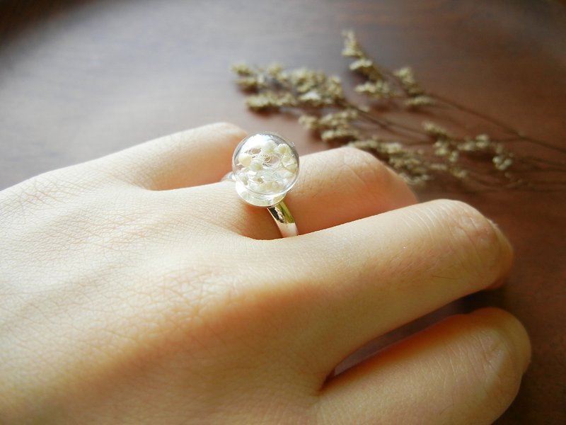 *coucoubird*Dream Glass Ring-Pure White/ Silver - แหวนทั่วไป - แก้ว ขาว