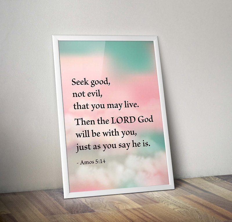 Bible_Seeking good, not doing evil - Posters - Paper Pink