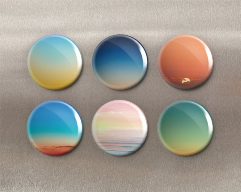 Sunset-Magnet (6 in)/Badge (6 in)/Birthday Gift【Special U Design】 - แม็กเน็ต - โลหะ หลากหลายสี