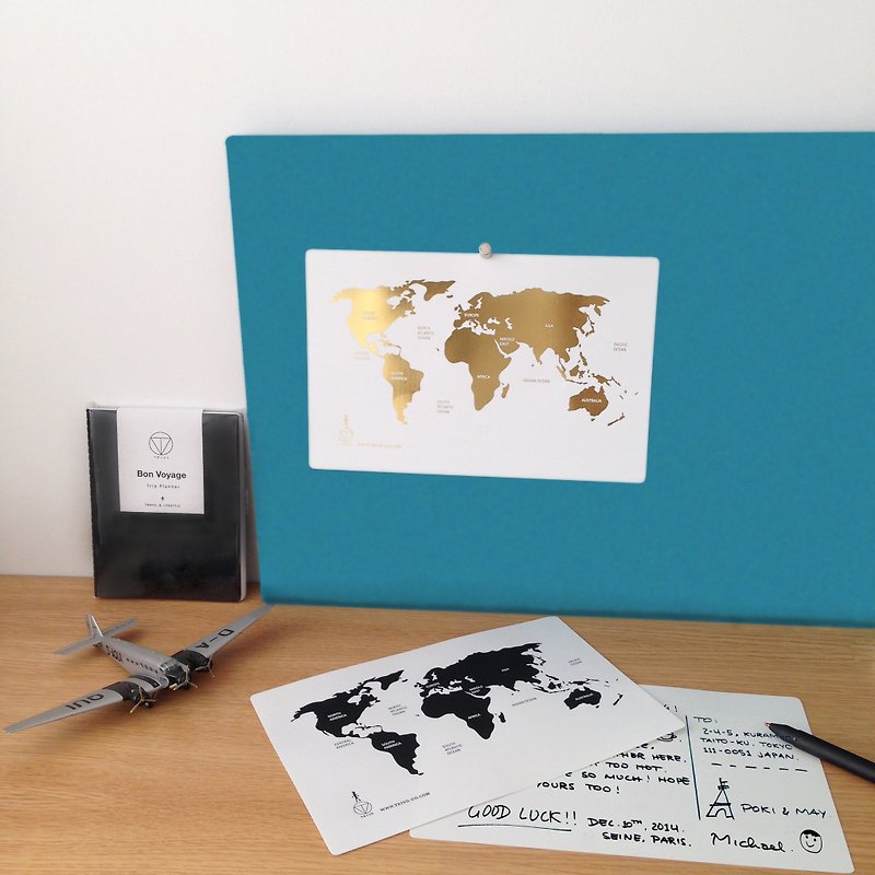 \\\ Silver Valentine's Day Double 99 Discount /// Globetrotting - 1+1 - Cards & Postcards - Waterproof Material White