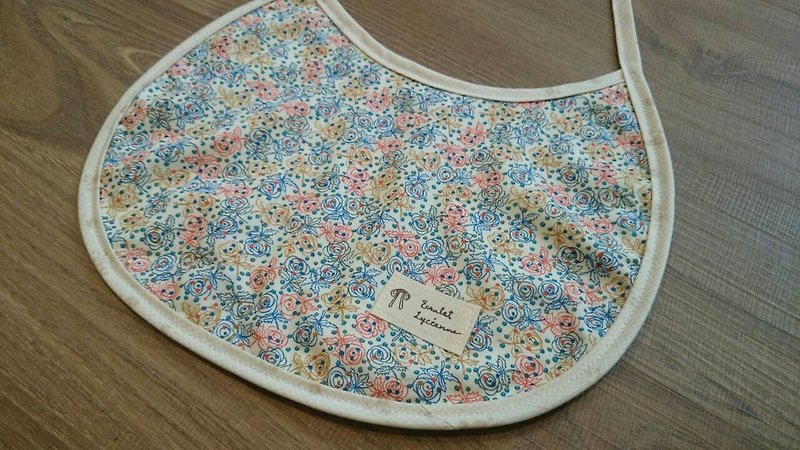 European blue and red small rose baby bib - Bibs - Other Materials 