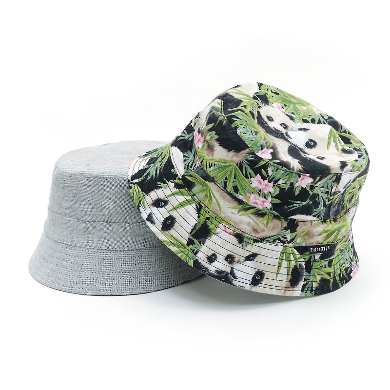 Filter017 雙面戴漁夫帽 - RD Fabric Panda Reversible Bucket Hat 熊貓 - 帽子 - 棉．麻 