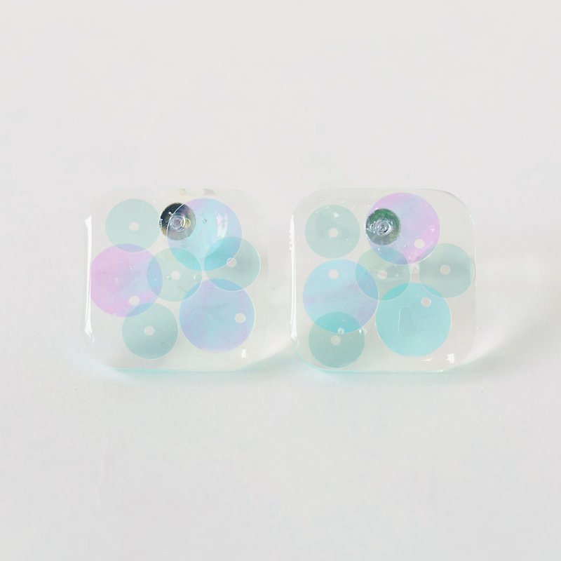 bubble earrings (square clear) - Earrings & Clip-ons - Acrylic Transparent