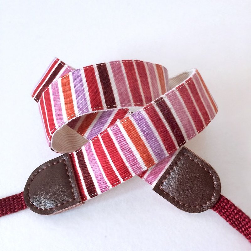 Red and red stripe camera strap - Camera Straps & Stands - Cotton & Hemp Red