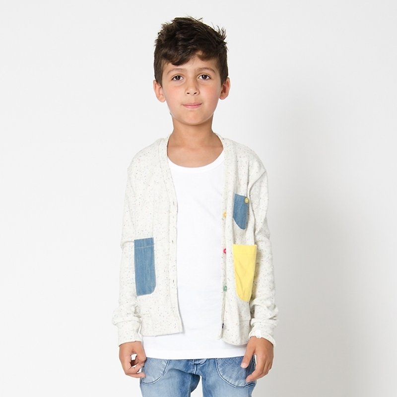 【Swedish children's clothing】Organic cotton jacket 1-3 years old beige - Coats - Cotton & Hemp White