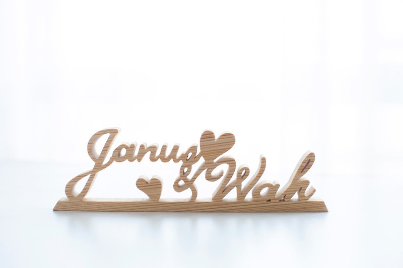 Camping Valentine's Day Birthday Gift Customized Name Gift Hand-made Log House Tag Decoration-Medium - ของวางตกแต่ง - ไม้ สีส้ม