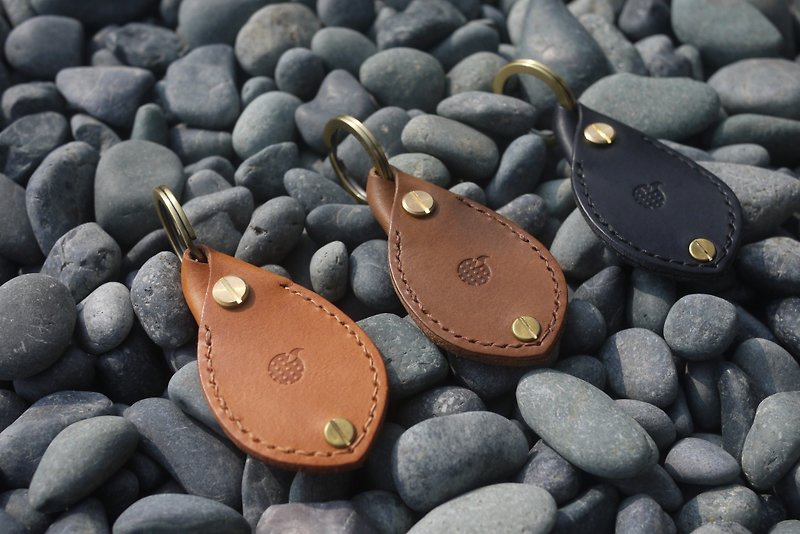 [Leaf key ring] vegetable tanned leather / custom color / parking coin storage - Keychains - Genuine Leather 