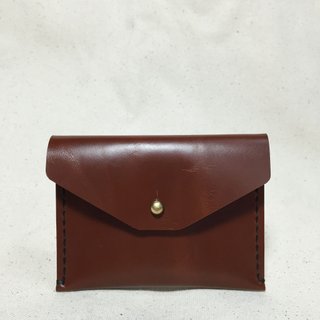 Mingen&amp;#39;Handiwork* 手縫い ブラウン ヴィンテージ 本物 ピックアップバッグ 名刺入れ