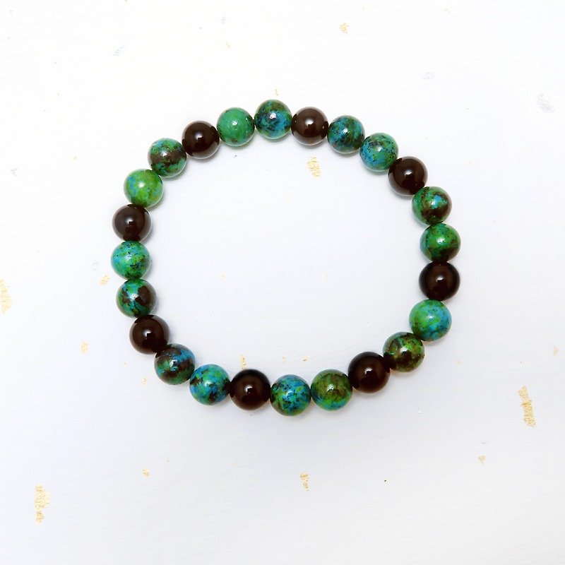 Green: Camouflage - both men and women / Obsidian / Phoenix Stone/ bracelet bracelet gift custom designs - Bracelets - Gemstone Green