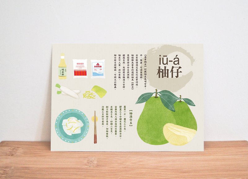 Yilan Local Fruit Series--【Grapefruit】 - Cards & Postcards - Paper White