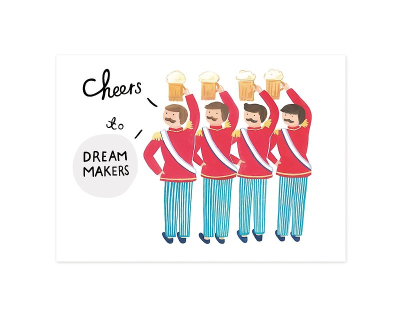 Dream toast illustration postcard / card - การ์ด/โปสการ์ด - กระดาษ สีแดง