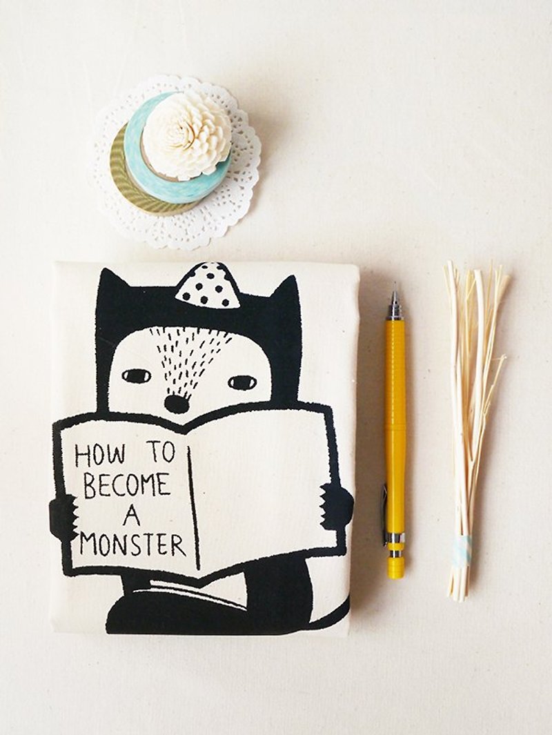 棉．麻 手袋/手提袋 白色 - How To Become A Monster（貓咪版本） - 10盎司棉質絲印手提袋