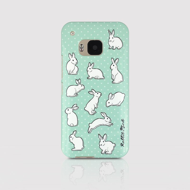 （うさぎミント）ミントウサギ電話ケース - ポルカドットシリーズ -  HTC One M9（P00051） - スマホケース - プラスチック グリーン