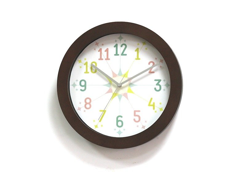 リトルスター壁掛け時計のバリエーション - 時計 - 木製 ブラウン
