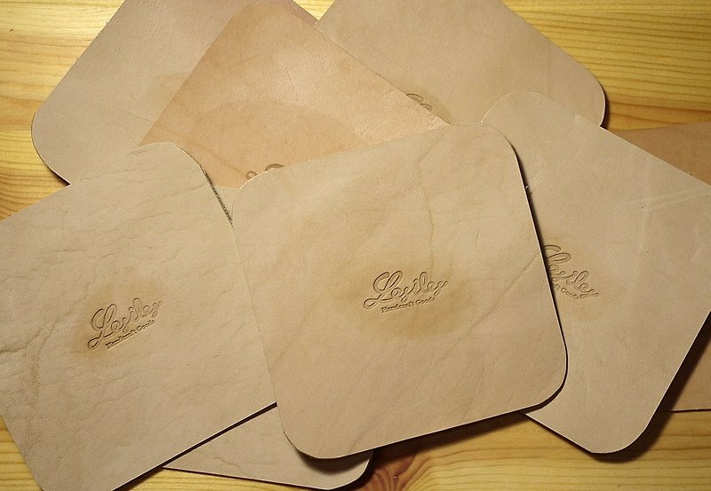 Leather coaster - Place Mats & Dining Décor - Genuine Leather Gold