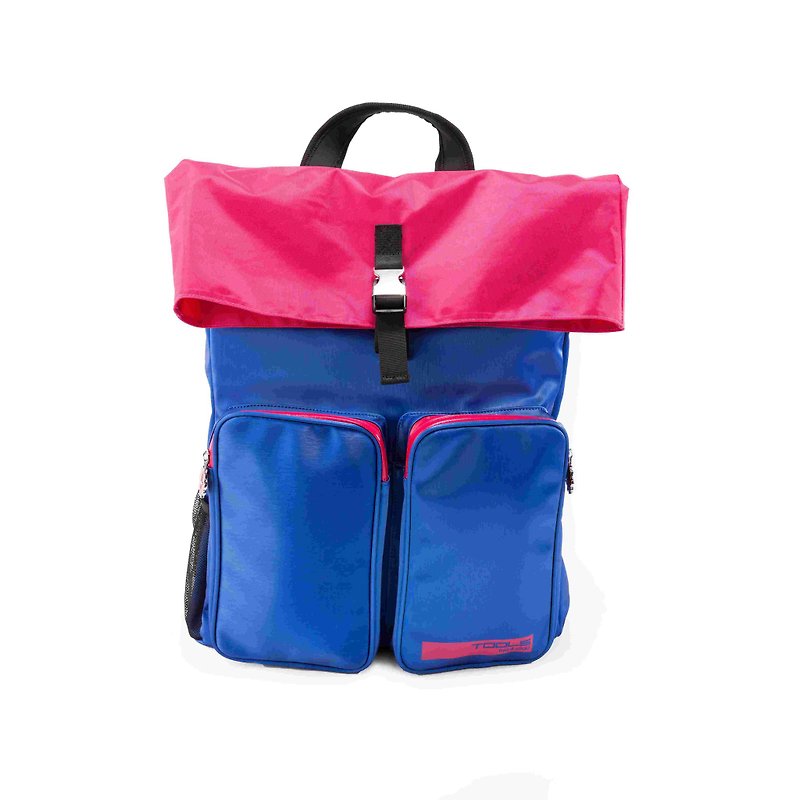 Tools back pack:: water repellent:: hairline:: large capacity #蓝桃红 - Backpacks - Waterproof Material Blue
