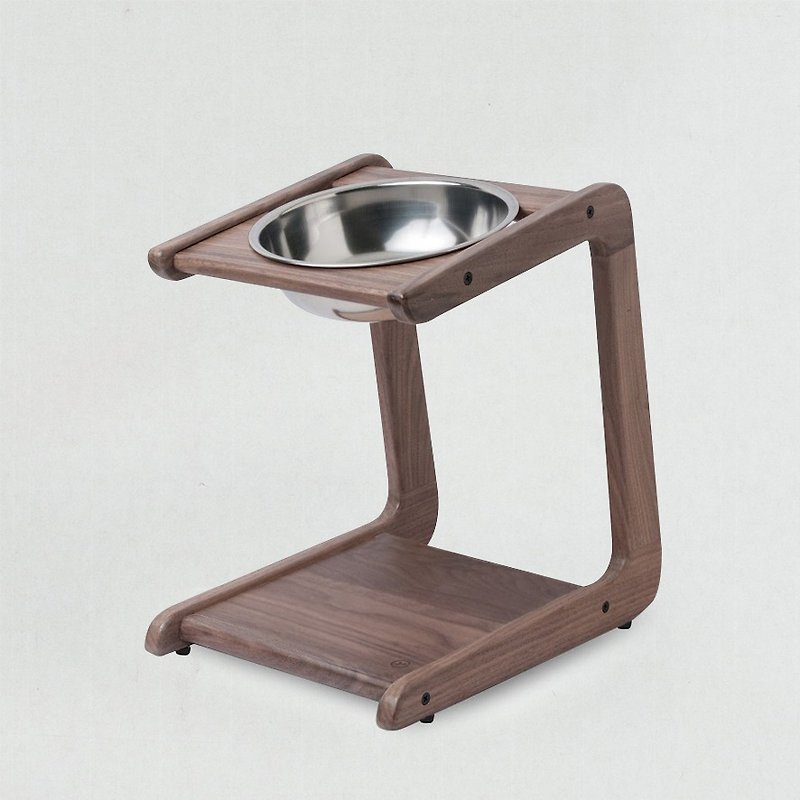 【拍拍】L20 中大體型寵物用原木托高碗架-胡桃木 - 寵物碗/碗架/自動餵食器 - 木頭 咖啡色