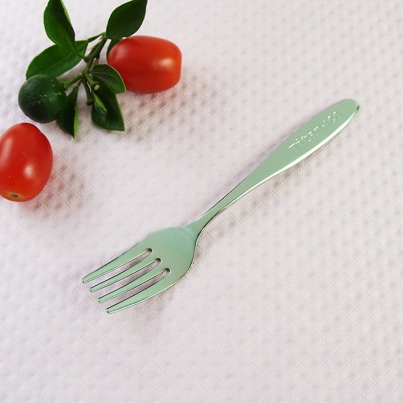 [Made in Japan Horie] Titanium Love Baby Series-Pure Titanium Antibacterial ECO Eco-friendly Toddler Fork (Titanium Silver) - Children's Tablewear - Other Metals Silver