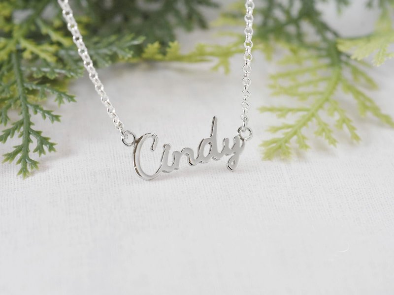 English name/letters necklace (custom-made, 925 silver) - C percent jewelry - Necklaces - Sterling Silver Silver