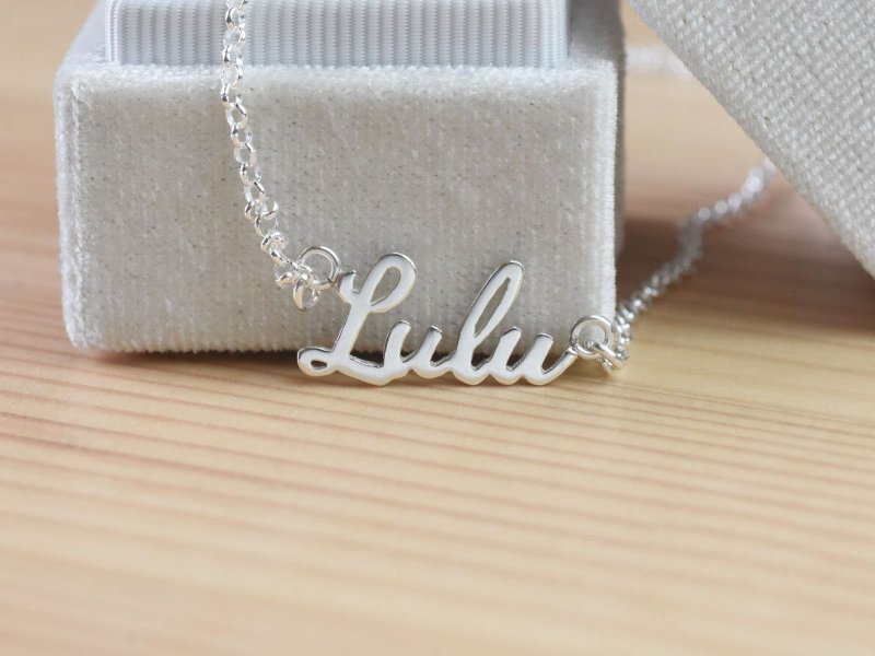 English name/letters necklace (custom-made, 925 silver) - C percent jewelry - สร้อยคอ - เงินแท้ สีเงิน