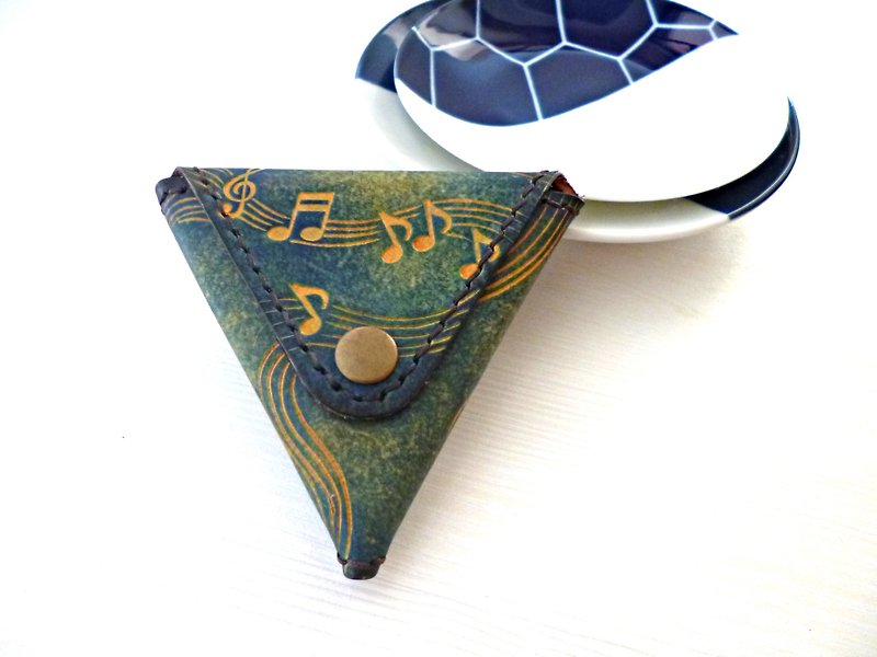 POPO│三角形のパターン変化財布は││元の彫刻の点に注意してください。 - キーホルダー・キーケース - 革 ブラック