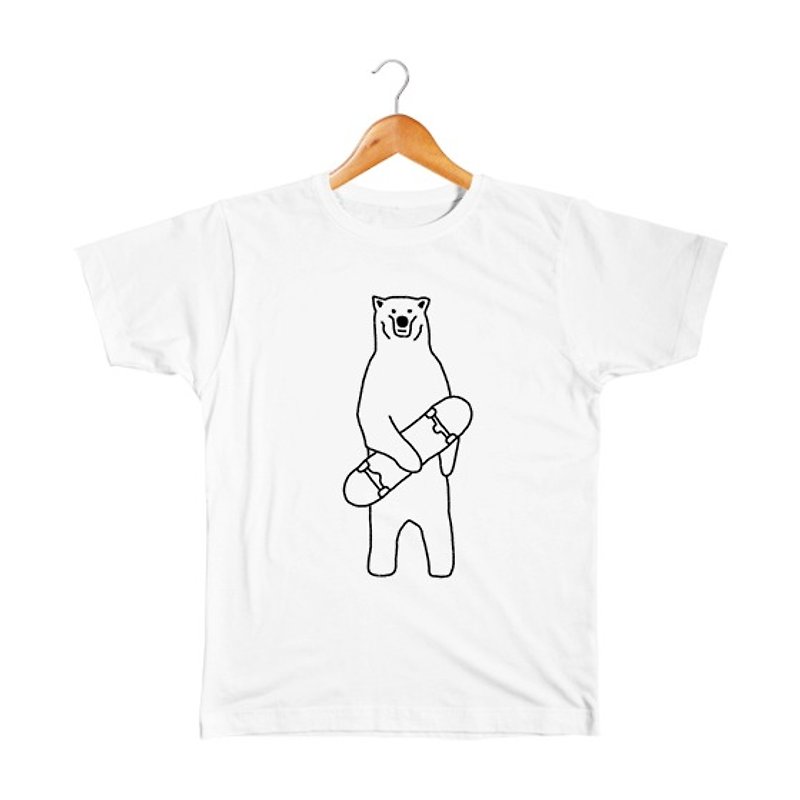 Skate Bear # 2 Kids - Tops & T-Shirts - Cotton & Hemp White