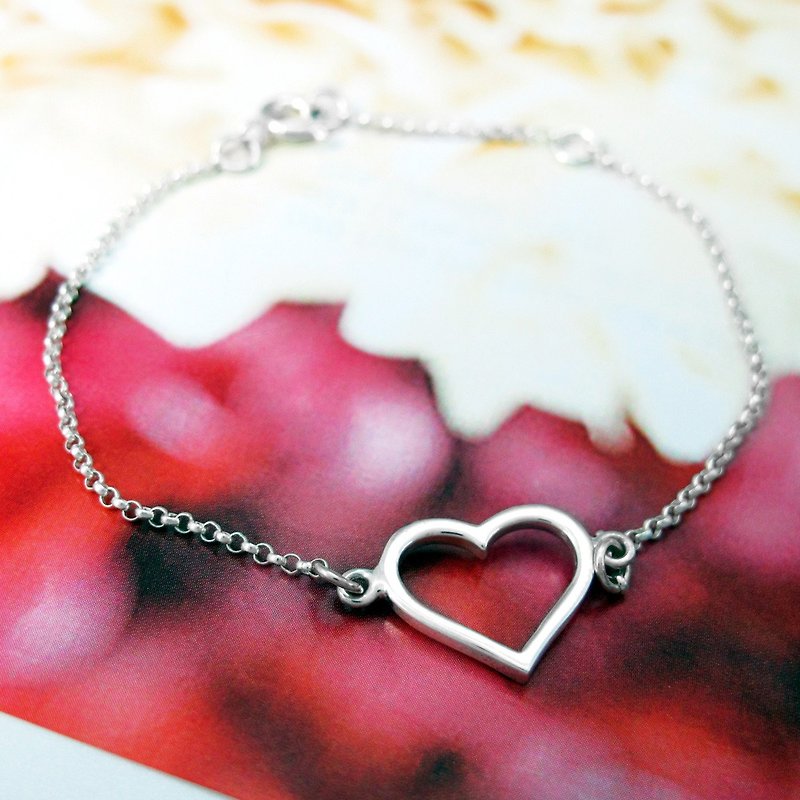 Bracelet Heart Attachment 925 Sterling Silver Bracelet Love Bracelet - 64DESIGN Silverware - Bracelets - Sterling Silver Silver