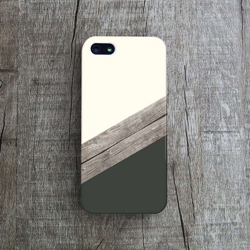 OneLittleForest - 原創手機保護殼- iPhone 4, iPhone 5, iPhone 5c- 古風棉麻布木片拼接 - 手機殼/手機套 - 塑膠 咖啡色