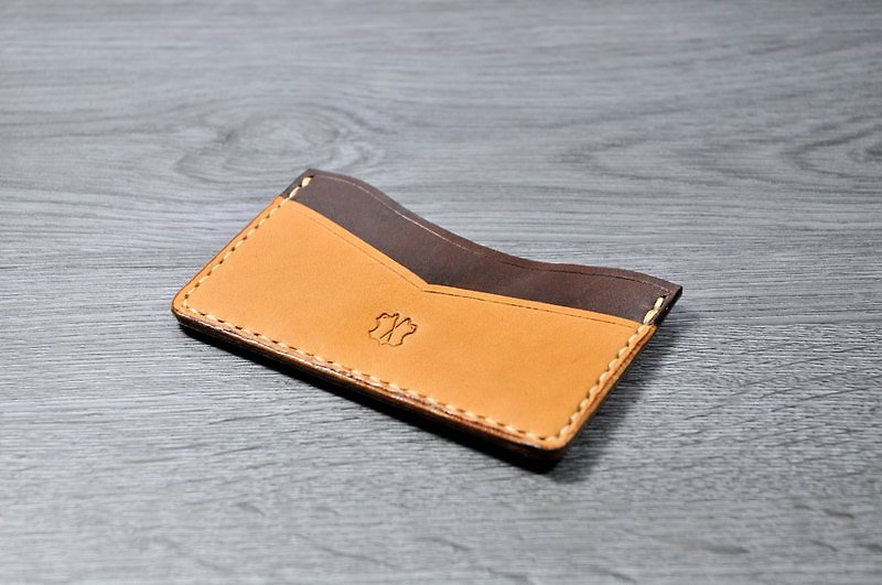 MICO Credit Card Case/Travel Card Case (Light Tea + Burnt Tea) - Cards & Postcards - Genuine Leather Brown