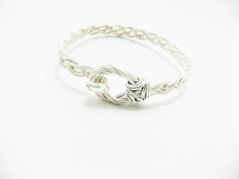 Lucky silver bracelet - weave - สร้อยข้อมือ - เงิน สีเทา