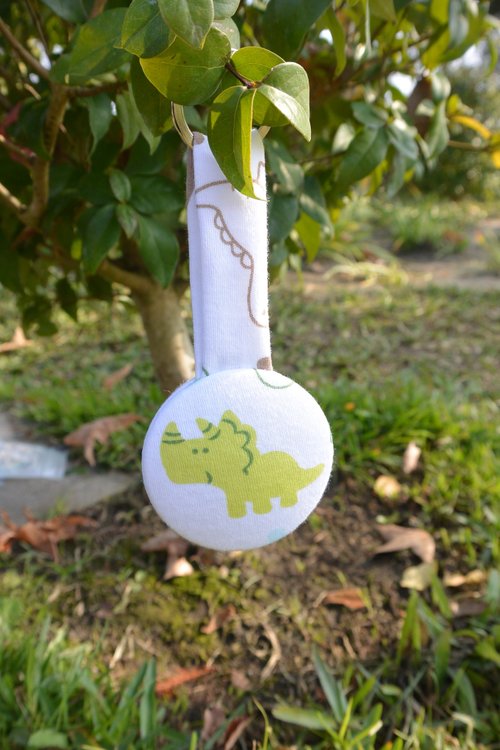 Hand-feel cloth button key ring-dinosaur
