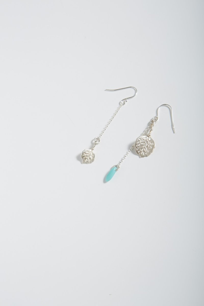 I-Shan13 Mint Leaf Earrings - ต่างหู - เงินแท้ สีเงิน