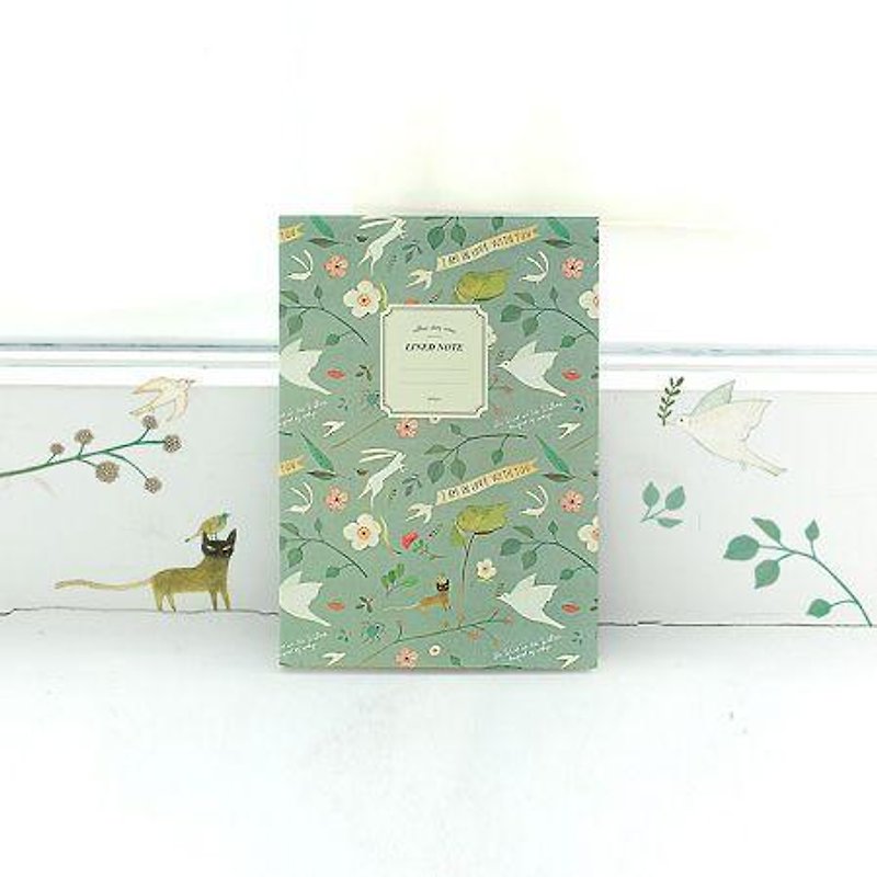 Dessin x Indigo- Wind in the Willows stripes Notebook - mint green, IDG01728 - Notebooks & Journals - Paper Green
