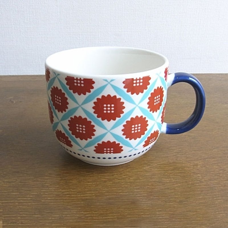 Girl apartment :: Japanese Bisque- Nordic Tile Mug - Red - Mugs - Glass Red