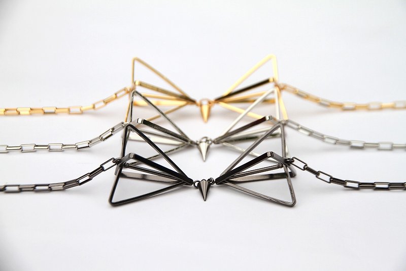 3D Bow tie Necklace - Ties & Tie Clips - Copper & Brass 