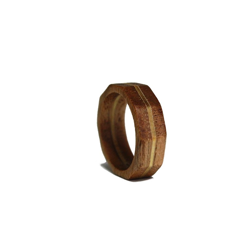 Wood Ring-Crystal Octagon Free Engraving - General Rings - Wood 