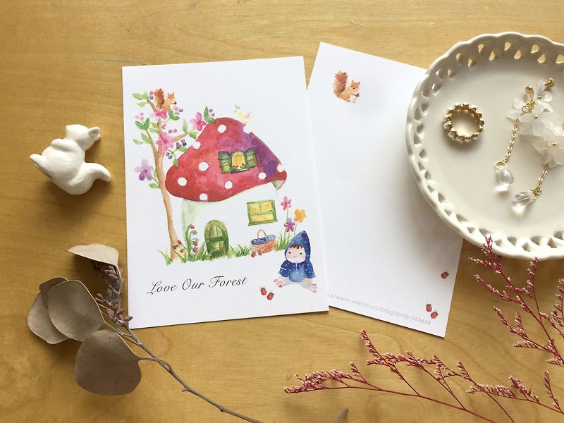 Zoe's forest mushroom house postcard cs02 - Cards & Postcards - Paper 