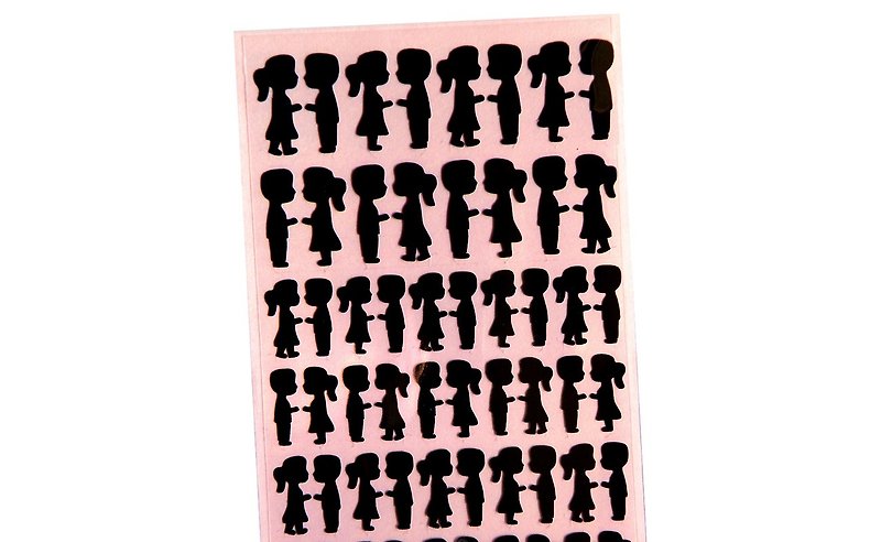 Couple Stickers (64B) - Stickers - Waterproof Material Black