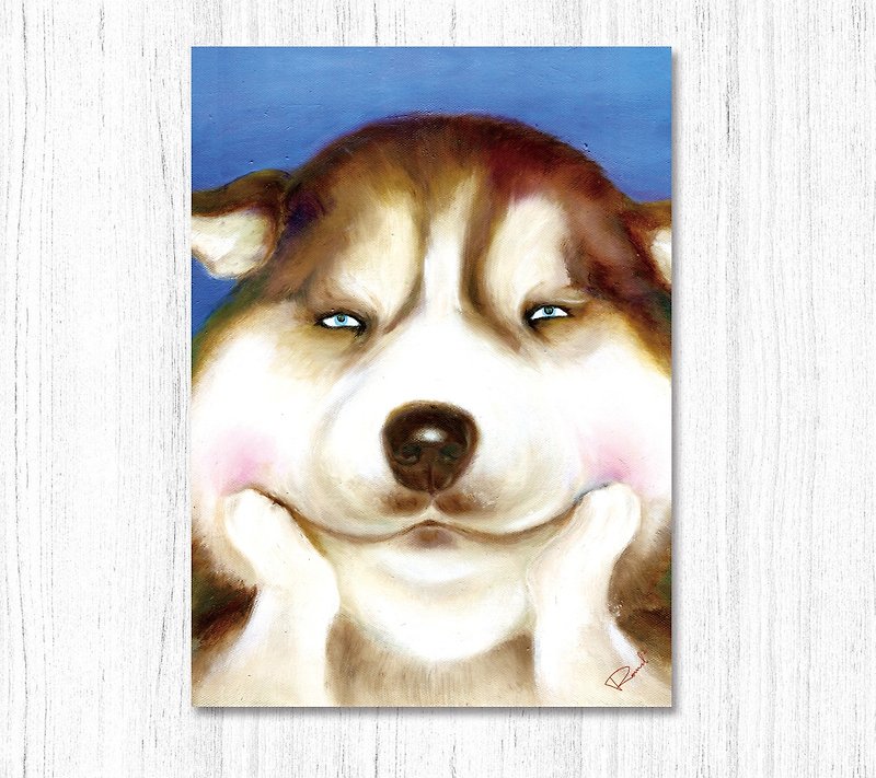 Smile animals series postcard - Huskies - การ์ด/โปสการ์ด - กระดาษ 