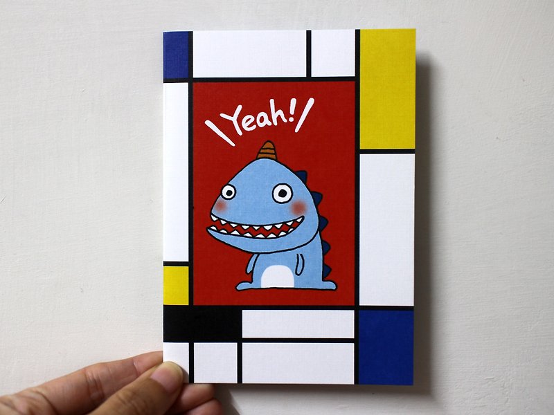Illustration Postcard_Birthday Card/Universal Card (Say Yeah, the Little Dinosaur Mondrian) - Cards & Postcards - Paper 