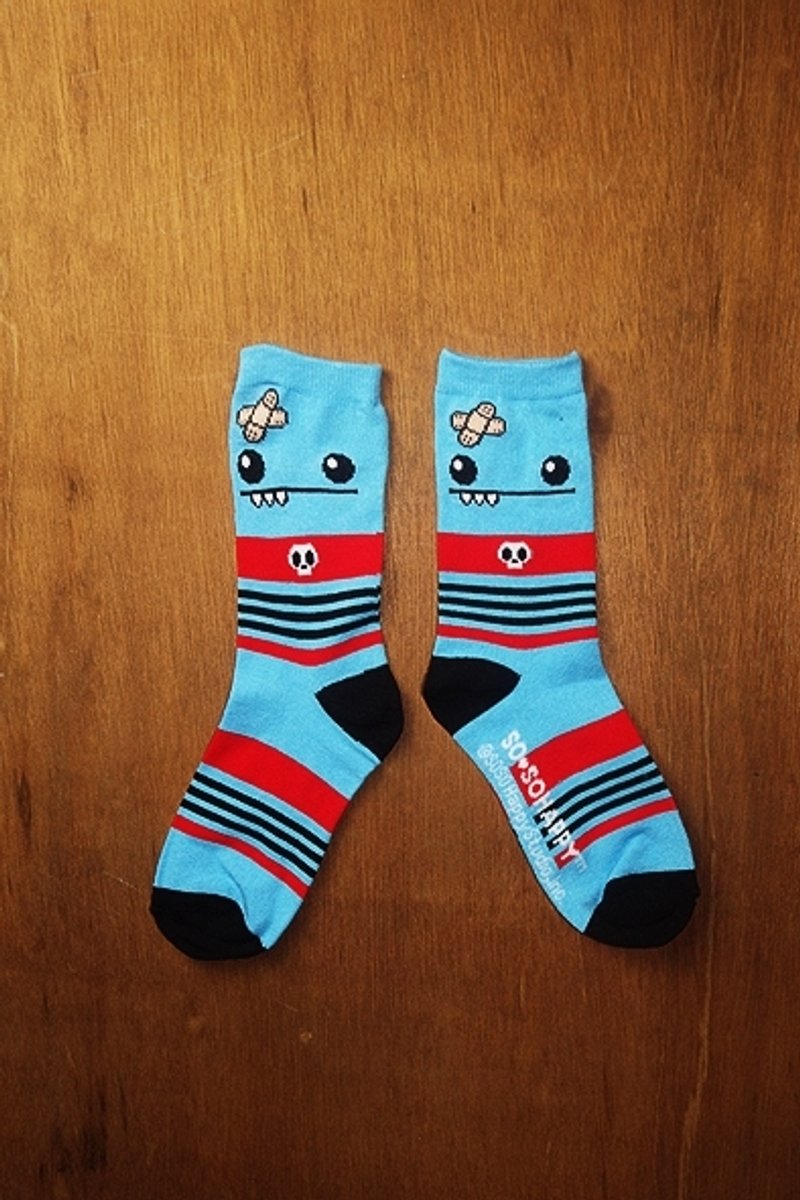受傷藍怪獸襪!!夏漪眺=knock your socks off !! - 襪子 - 其他材質 藍色