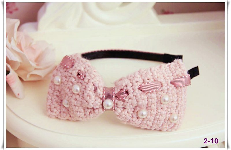 Romantic pink knit headbands - เครื่องประดับผม - วัสดุอื่นๆ 