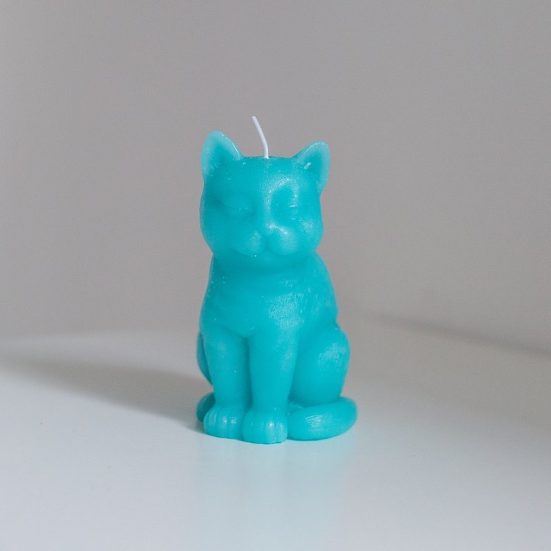 OOPSY Life - blue cat candle - RJB - เทียน/เชิงเทียน - ขี้ผึ้ง สีน้ำเงิน