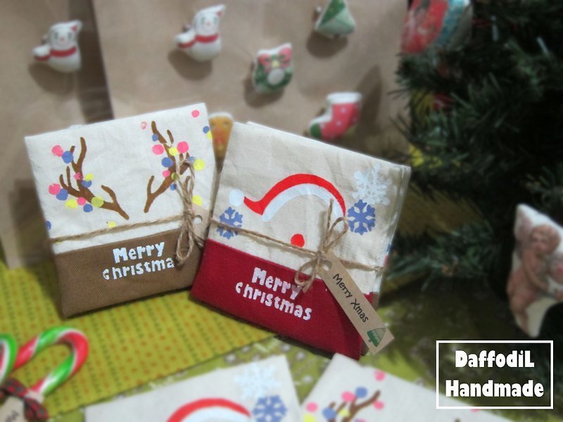 【MerrY X'maS】-手工絹印杯墊 - Coasters - Other Materials Multicolor
