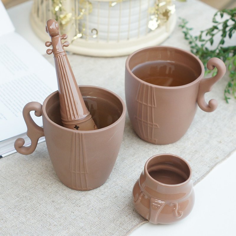 好合苑 提琴茶樂泡茶組(三件組)-棕色 - 茶壺/茶杯/茶具 - 其他材質 