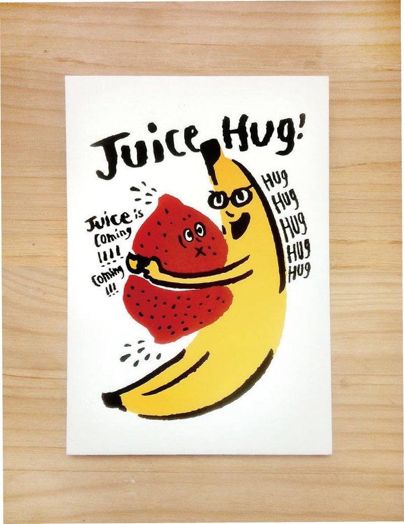 Wanying Hsu holds the juice postcard "JUICE HUG" - Cards & Postcards - Paper 