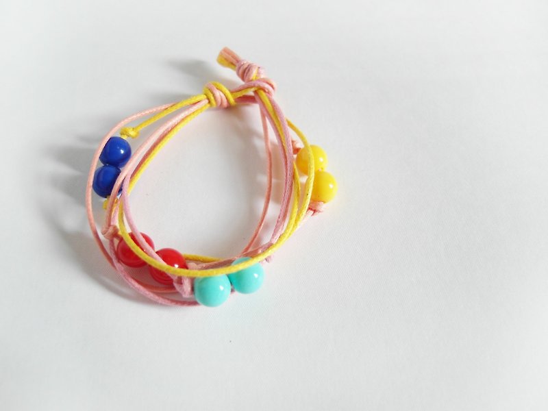 Fun music / hand-woven beaded bracelet - Bracelets - Other Materials Yellow