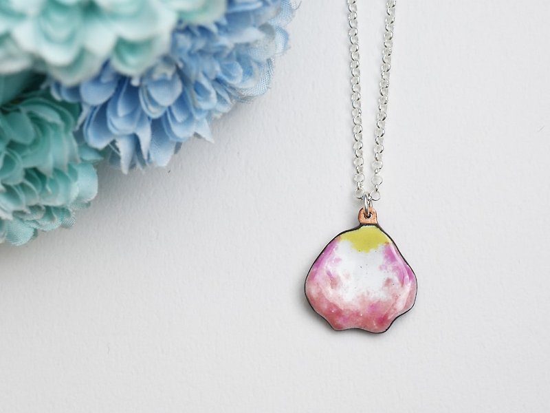 Pink petal Enamel necklace - Cpercent handmade jewelry