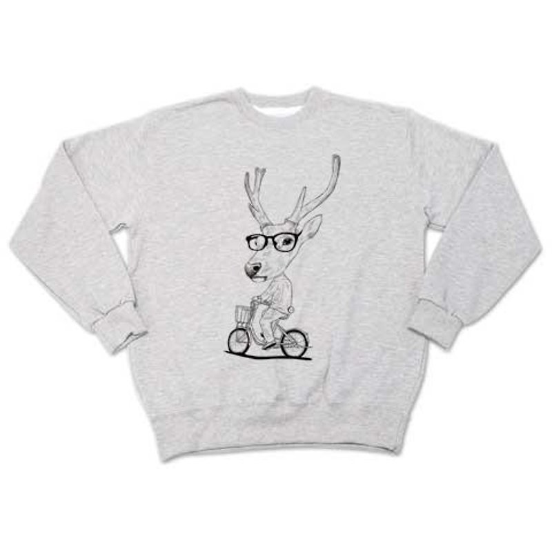Deer bicycle (sweat ash) - เสื้อยืดผู้ชาย - วัสดุอื่นๆ 