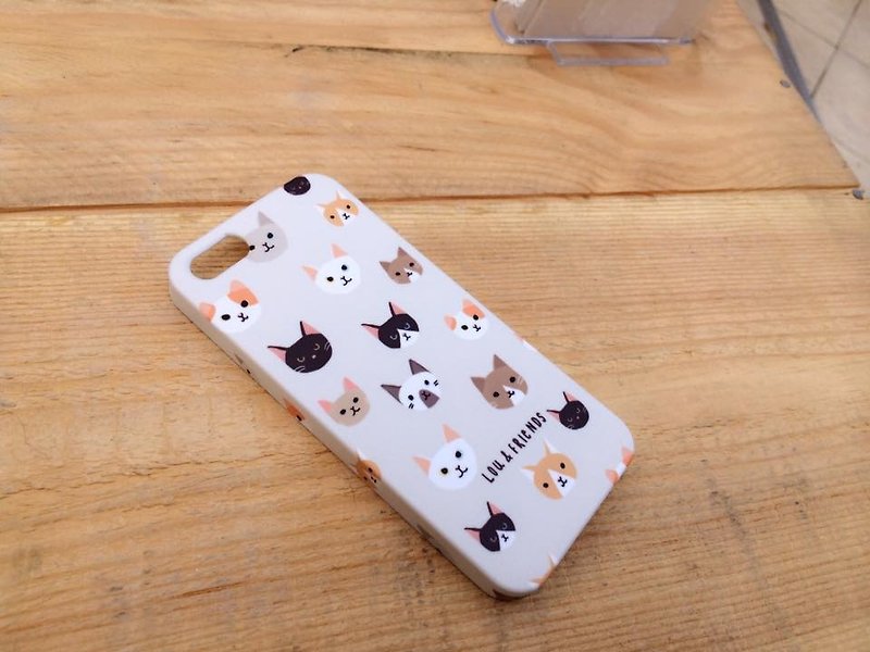 Cat iPhone 5/5s, 4/4s case - เคสแท็บเล็ต - พลาสติก สีเทา